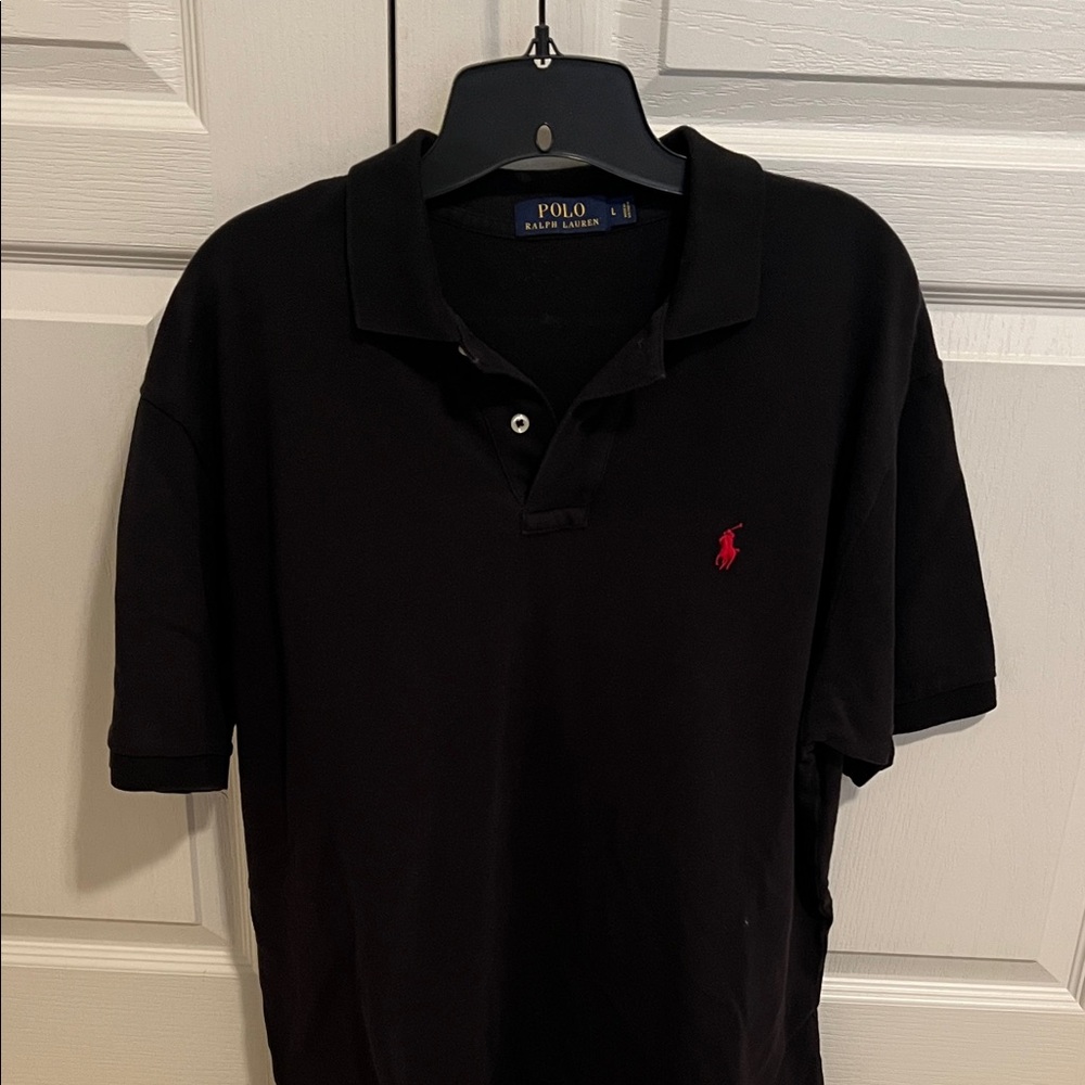 Polo by Ralph Lauren Black Polo Shirt with Red Logo